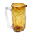 Blown recycled glass pitcher, 'Garden Relaxation in Amber' - Hand Blown Eco-Friendly Recycled Glass Pitcher in Amber