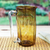 Blown recycled glass pitcher, 'Garden Relaxation in Amber' - Hand Blown Eco-Friendly Recycled Glass Pitcher in Amber