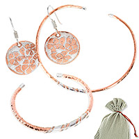 Curated gift set, 'Copper Dame' - Copper and Sterling Silver Modern jewellery Curated Gift Set