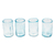 Vasos de tequila de vidrio reciclado soplado, (juego de 4) - 4 vasos de tequila de vidrio reciclado azul soplado a mano de México