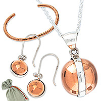 Curated gift set, 'Copper Goddess' - Polished Copper and Sterling Silver Curated Gift Set