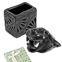 Curated gift set, 'Barro Negro Reign' - Handcrafted Traditional Barro Negro Pottery Curated Gift Set
