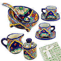 Curated gift set, 'Talavera Manor' - Classic Talavera-Style Hand-Painted Ceramic Curated Gift Set