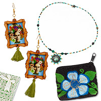 Curated gift set, 'Frida of the Forest' - Handcrafted Nature-Themed Frida Kahlo Curated Gift Set