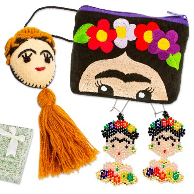 Curated gift set, 'Frida's Joy' - Handcrafted Colorful Frida Kahlo-Themed Curated Gift Set