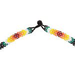 Beaded waterfall necklace, 'Eye-Catching Flowers' - Floral-Themed Waterfall Beaded Huichol Necklace with Strands