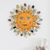 Ceramic wall art, 'Colorful Sun' - Ceramic Sun Wall Art Hand-Painted in Talavera Style