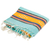 Zapotec wool rug, 'Marigold Gems' (2x3) - Handwoven Aquamarine and Marigold Zapotec Wool Rug (2x3)