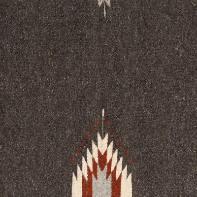 Zapoteken-Wollteppich, (2x3) - Handgewebter geometrischer grauer Zapoteken-Wollteppich (2x3)