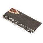 Zapotec wool runner, 'Grey Gleams' (2x6) - Handwoven Geometric Dark Grey Zapotec Wool Runner (2x6)