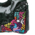 Handtasche aus Leder mit Textilakzenten - Moderne Lederhandtasche mit bunten Kolibri-Details