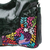 Textile-accented leather handbag, 'Hummingbird Future' - Modern Leather Handbag with Colorful Hummingbird Details