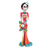 Ceramic sculpture, 'Frida Catrina in Spring' - Painted Warm-Toned Floral Frida Catrina Ceramic Sculpture