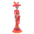 Escultura de cerámica - Escultura de cerámica Lady Catrina floral pintada a mano en rojo
