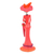 Escultura de cerámica - Escultura de cerámica Lady Catrina floral pintada a mano en rojo