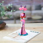 Ceramic sculpture, 'Lady Catrina in Summer' - Hand-Painted Summer Lady Catrina Ceramic Sculpture in Pink