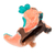 Ceramic figurine, 'Joyous in Mint' - Hand-Painted Mint and Salmon Ceramic Axolotl Figurine