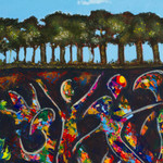 'The Dancers' - Expressionist Abstract Nature colourful Acrylic Painting