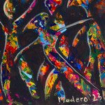 'The Dancers' - Expressionist Abstract Nature colourful Acrylic Painting