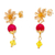 Gold-plated agate dangle earrings, 'Prime Passion' - 14k Gold-Plated Agate and Swarovski Crystal Dangle Earrings