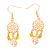 Gold-plated agate chandelier earrings, 'Glorious Dreams' - Gold-Plated Dream Catcher-Themed Agate Chandelier Earrings