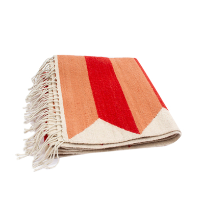 Wool area rug, 'Dimensions of Warmth' (2.5x5) - Handloomed Zapotec Warm-Toned Wool Area Rug (2.5x5)