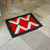 Wool table mat, 'Zapotec Diamonds' - Handloomed Geometric-Patterned Red and Black Wool Table Mat