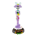Ceramic sculpture, 'The Glorious Catrina' - Handcrafted Floral Lavender Catrina Sculpture on Floral Base