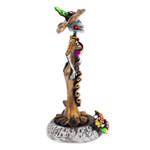 Ceramic sculpture, 'The Regal Catrina' - Handcrafted Floral Bronze Catrina Sculpture on Floral Base