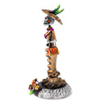 Ceramic sculpture, 'The Regal Catrina' - Handcrafted Floral Bronze Catrina Sculpture on Floral Base