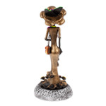 Ceramic sculpture, 'The Regal Catrina' - Handcrafted Floral Bronze Catrina Sculpture on Floral Base