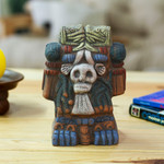 Ceramic sculpture, 'Coatlicue Spirit' - Painted Folk Art Traditional Coatlicue Ceramic Sculpture