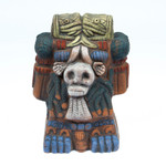 Ceramic sculpture, 'Coatlicue Spirit' - Painted Folk Art Traditional Coatlicue Ceramic Sculpture
