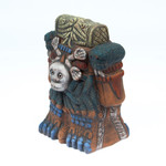Ceramic sculpture, 'Coatlicue Spirit' - Painted Folk Art Traditional Coatlicue Ceramic Sculpture