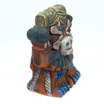 Ceramic sculpture, 'Coatlicue Spirit' - Painted Folk Art Traditional Coatlicue Ceramic Sculpture