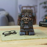 Ceramic sculpture, 'Coatlicue Spirit' - Painted Folk Art Traditional Coatlicue Ceramic Sculpture