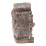 Ceramic sculpture, 'Tlaloc Emblem' - Hand-Painted Folk Art Traditional Tlaloc Ceramic Sculpture