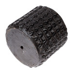 Ceramic flower pot, 'Portal to the Dark Afterlife' - Handcrafted Skull-Patterned Round Black Ceramic Flower Pot