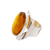 Amber cocktail ring, 'Gleaming Glam' - Sterling Silver Adjustable Cocktail Ring with Oval Amber (image 2d) thumbail