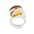 Amber cocktail ring, 'Gleaming Glam' - Sterling Silver Adjustable Cocktail Ring with Oval Amber (image 2e) thumbail