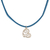Suede and sterling silver pendant necklace, 'Sky Heart' - Heart-Shaped Blue Suede and Sterling Silver Pendant Necklace
