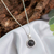 Sterling silver and ceramic pendant necklace, 'Enigmatic Sun' - Modern Sterling Silver and Barro Negro Pendant Necklace