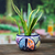 Ceramic flower pot, 'Life in Paradise' - Handcrafted Hacienda-Themed Vase-Shaped Ceramic Flower Pot