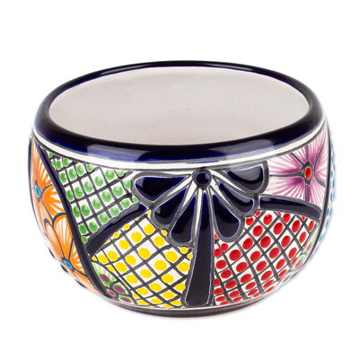 Maceta de cerámica - Maceta de cerámica hecha a mano con forma de jarrón con temática de hacienda