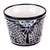 Maceta de cerámica, (mediana) - Maceta de cerámica clásica hecha a mano en tonos índigo (mediana)