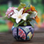Keramik-Blumentopf, (klein) - Handgefertigter Hacienda-Vasen-Blumentopf aus Keramik (klein)