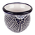 Ceramic flower pot, 'Bewitched Garden' (large) - Classic Vase-Shaped Indigo Ceramic Flower Pot (Large)