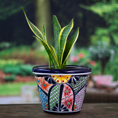 Floral Hacienda-Themed Colorful Ceramic Flower Pot (Large) - Life in ...