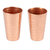 Recycled copper tequila cups, 'Satin Sips' (pair) - Pair of Hammered Oxidized Recycled Copper Tequila Cups
