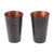 Recycled copper tequila cups, 'Drinking Pleasure' (pair) - Black Hammered Oxidized Recycled Copper Tequila Cup Pair